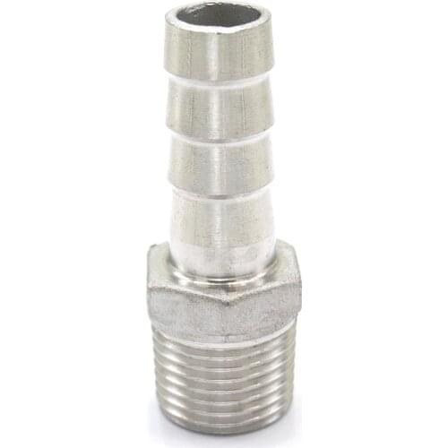 1/2" BSPT Male x 15mm Hose Barbed 304 Stainless Steel Pipe Fitting Hose tail Connector 230 PSI