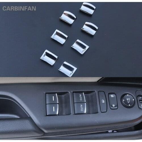 ABS Chrome Car Interior Door Window Lift Switch Trim cover Stickers Decals 7pcs car styling For Honda Civic 10th 2016 2017 C981