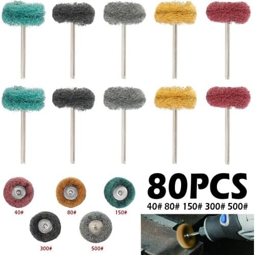 50/100Pcs Abrasive Polishing Wheels Brush Grinding Sanding Head Abrasive Buffing Wheels Metal Scouring Pad for Dremel Dril