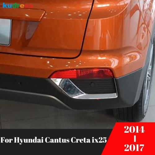 For Hyundai Cantus Creta ix25 2014-2017 ABS Chrome Car Rear Fog Light Cover Trim Foglight Frame Styling Exterior Accessories