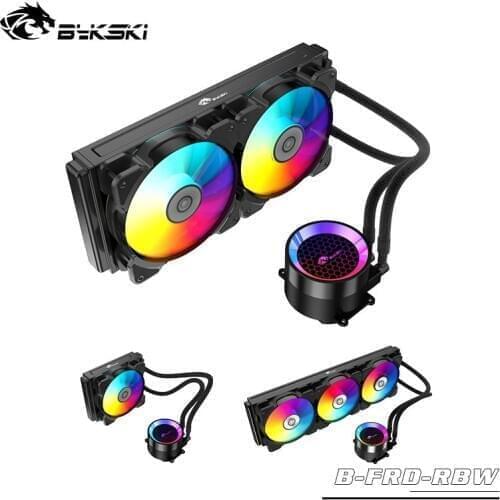 Bykski PC Case Water Cooling Kit 120mm Fan Heatsink Integrated CPU cooler Fan Radiator Pump + CPU Block + Fan Cooling Building