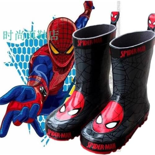 Disney childrens cartoon rain boots boys and girls non-slip soft-soled rain boots water shoes thickened to keep warm