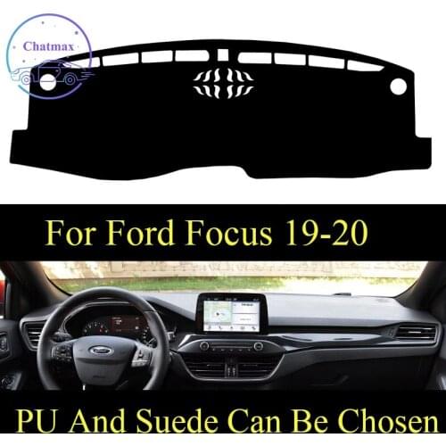 For Ford Focus 2019 2020 Dashboard Console Cover PU Leather Suede Protector Sunshield Pad
