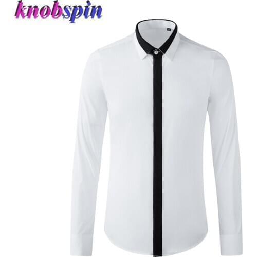 Europe Fashion Brand Men Shirt Luxury Business Male Dress Shirts Long sleeve Slim high quality Cotton Shirts for men Plus size