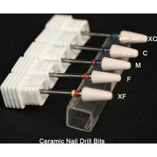 2 PCS / Lots Ceramic Nail Drill Bit 3/32" Rotary Burr Cutter Bits For Manicure Electric Accessories Nail Tools Nail Mill