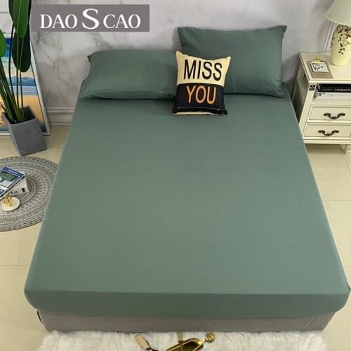 1pcs 100% polyester solid bed mattress set with four corners and elastic band sheets hot sale(pillowcases need order)