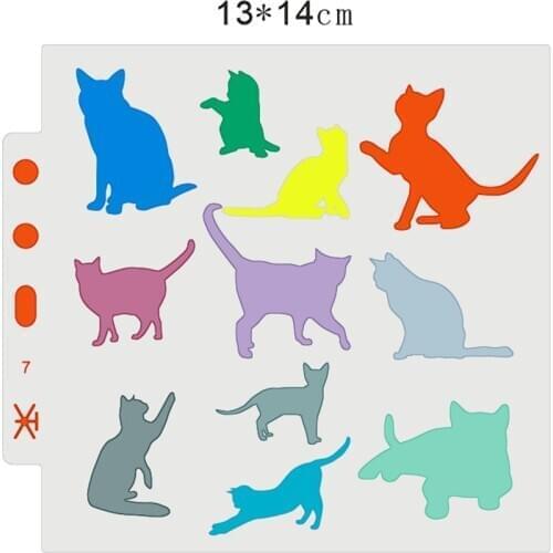 Wholesale Cat shield DIY cake scrapbook stencils hollow Embellishments printing lace ruler Valentines Day