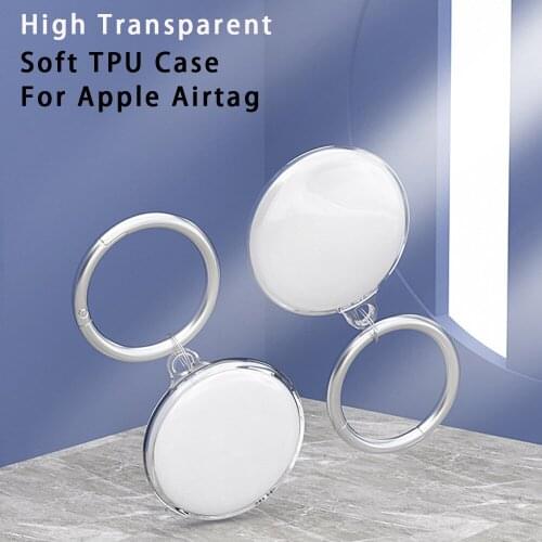 Fully Transparent For Apple Airtag Case TPU Protective Sleeve Cover Keychain Airtags-tracker 1PC Case For Airtags Accessories