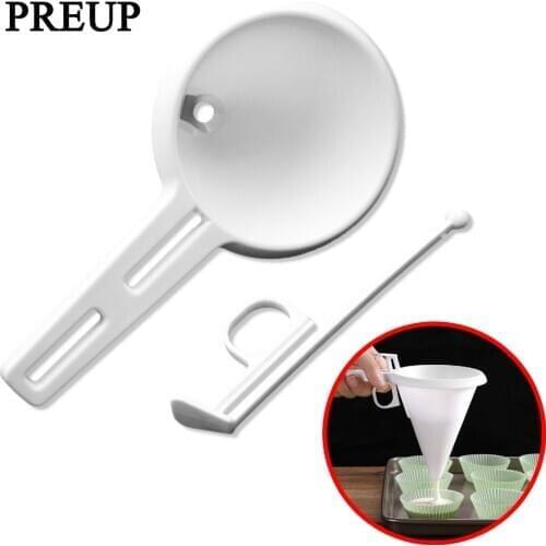 PREUP Hand-held Baking Funnel Tools Cream Batter Chocolate Liquid Dispenser Pastry Mold Cookie Cupcake Pancake Baking Tools