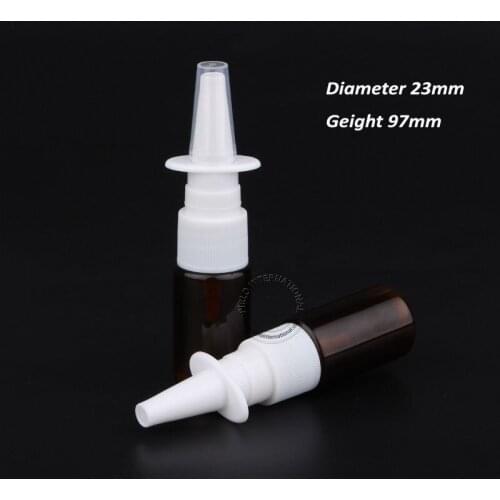 50pcs/Lot Hot Sale 10ml Empty Plastic Spray Bottle Mini 10cc Amber Atomizer Bottle Nasal Spray Bottle