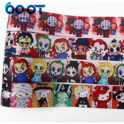 I-19906-2065,1-1/2"(38mm) Halloween Printed Grosgrain Ribbon 10yards Holiday decoration gift wrap DIY handmade bow hot