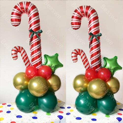 Christmas Candy Cane Foil Balloons - Lollipop Candy Party Decoration Balloons Christmas Party Supplies