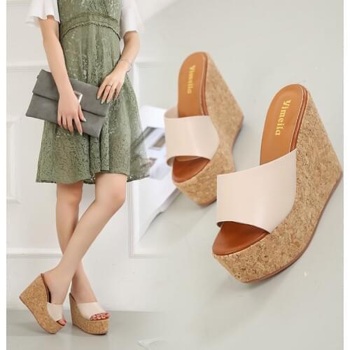 Beige Heeled Sandals High Heels Comfort Shoes For Women Slip-on Loafers Summer Womens Espadrilles Platform Muffins shoe Clogs