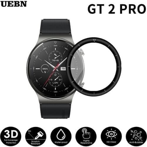 UEBN 3D Glass Film For Huawei Watch GT 2 Pro Coverage Screen Protector Case Cover 9h Hd Anti Bubble Glass