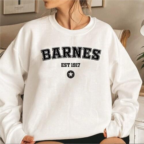 Barnes Est 1917 Sweatshirt Winter Soldier Crewneck Sweatshirts Unisex Graphic Hoodie Streetwear Women Men Casual Tops Hoodies