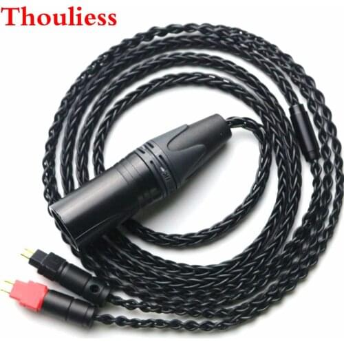 Thouliess HiFi 8 cores 4-pin XLR Male Balanced Headphone Upgrade Cable for HD600 HD650 HD525 HD545 HD565 HD580 Headphones