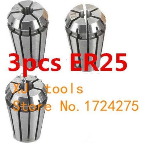 Free Shipping 3PCS for Choose ER ER25 Collet Chuck for Spindle Motor Engraving/Grinding/Milling/Boring/Drilling/Tapping