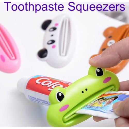1/2Pcs Cartoon Animal Toothpaste Dispenser Four Styles Cute Toothpaste Tube Squeezer Rolling Holder Bathroom Product Accessories