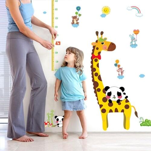 1pc Cartoon Animal Growth Chart Height Measure Kids Baby Nursery Bedroom Wall Sticker Decorative Home Decals Diy Decor