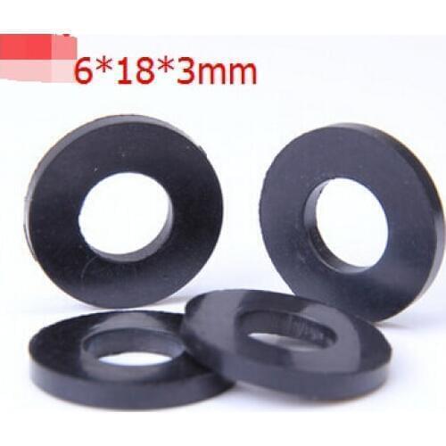 100Pieces/Lot 6x18x3mm Oil Resistant Rubber Sealing Washer Faucet Washers