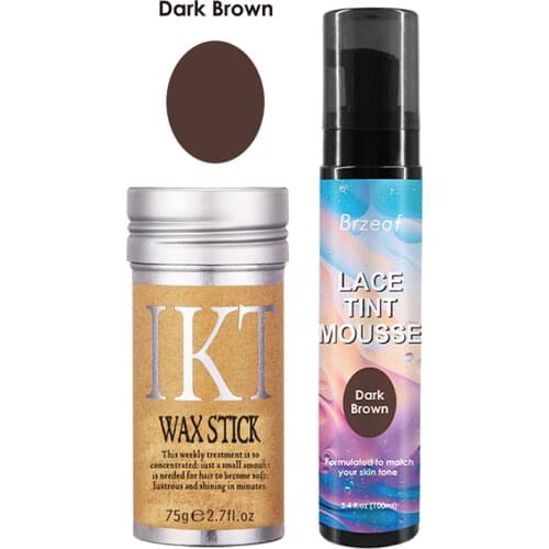 100ml Medium Brown Lace Tint Mousse +1.3oz/38ML Lace Wig Hair Bonding Glue +30ML Remover for Lace wig Frontal Closure