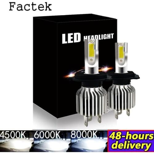 2PC H4 LED H7 H11 H8 9006 HB4 COB S2 Car Headlight 80W 12000LM Auto High Low Beam Bulb All In One Automobile Lamp 6500K