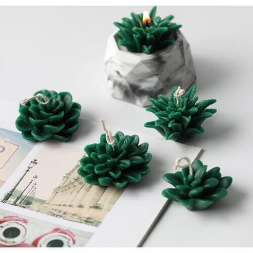 3D Succulent Plants Candle Mold Cactus Silicone Mold Candle Holder Mold Gypsum Plaster Silicon Mould Candle Mould