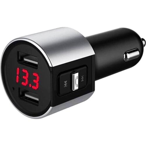 Handsfree Bluetooth Quick Charge 2.0 USB Adapter Car MP3 Player FM Car Transmitter Charging Phone Charger Audio Receiver Black