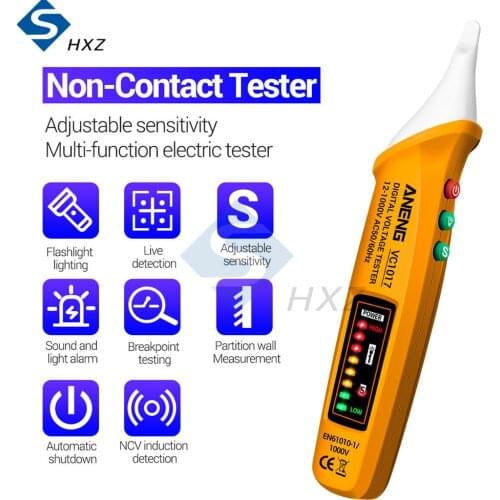 VC1017 Non-contact Smart LED Color Light Screen Test Pen Electrician Zero Fire Line Detection Red Yellow and Blue