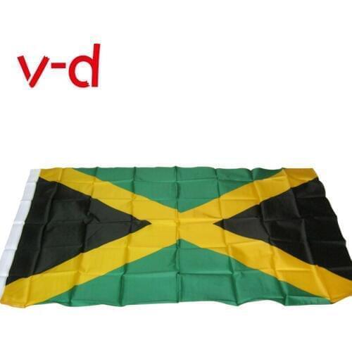 Free shipping xvggdg 90 x 150cm Jamaica National Flag Hanging Flag Polyester Jamaica Flag Banner
