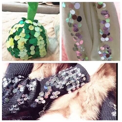 260 Pieces Shiny Loose Sequins Paillettes Sewing DIY Craft for Clothes Wedding Decoration 16x16mm