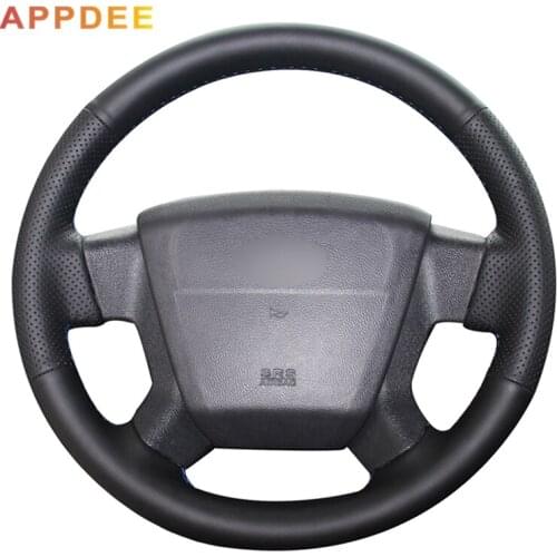 Handsewing Black Artificial Leather Steering Wheel Covers for Jeep Compass 2006-2010 Old Patriot 2007-2010