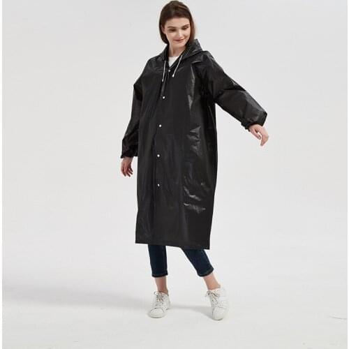 1PC 145*68CM Rainwear Suit EVA Unisex Raincoat Thicken Waterproof Rain Coat Women Men Black Camping Waterproof Poncho Raincoat