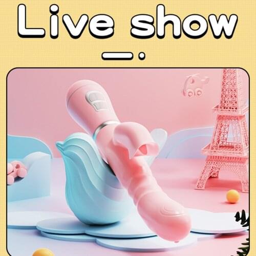 Rabbit Dildo Vibrator 12 Modes G Spot Vagina Massager Woman Masturbation AV Stick Tongue Double Vibrators Oral Sex Erotic Toys