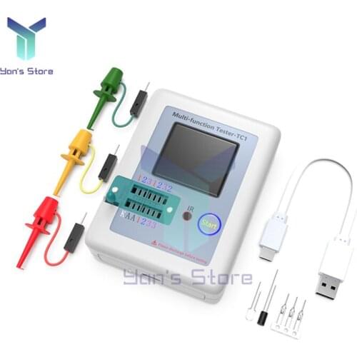 LCR-TC1 1.8 Inch TFT LCD Display Multi-meter Transistor Tester Diode Triode Capacitor Resistor Test Meter ESR LCR NPN PNP MOSFET