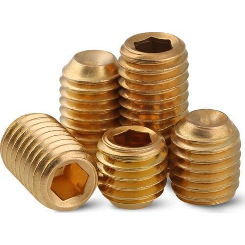 M3 M4 M5 M6 Brass six corners Concave end set screws base screws top thread / headless screws