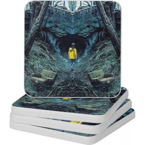 Dark Netflix Natural Diatomite Square Round Coaster Eco-friendly Cup Bonsai Mat Soap Toothbrush Pad Diameter 10cm