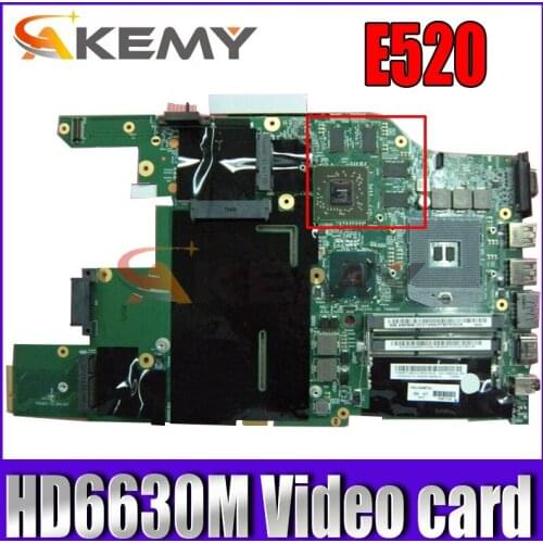 Akemy New 04W0466 04W0724 MAIN BOARD For Lenovo E520 Laptop Motherboard HM65 DDR3 HD6630M Video card