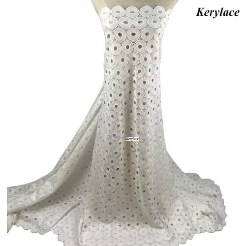New Arrival 5 Yards Off White Lace African Fabric Cotton Cord Lace Swiss Guipure Women/Men Craft Sewing KRL-10011