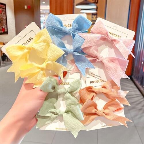 2021 New Bow Knot Solid Color Hair Rope Cute Fashion Hair Bows Elastic Hair Bows Elastic Tie for Women Girl Hair Accessories