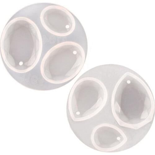 2 Pcs Oval Water Drop Pendant Epoxy Resin Mold Earrings Necklace Keychain Silicone Mould DIY Crafts Jewelry Ornaments Tools N2UE