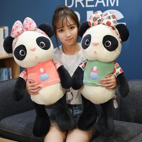 New 30-70cm Cute Fruit Panda Plush Toys Hobbies Cartoon Animal Stuffed Toy Dolls for Kids Boys Baby Girl Birthday Christmas Gift