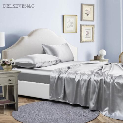 4pcs satin bed linen home elastic Fitted Sheet silk bedding set Luxury mattress Protector bedspread bed sheets and pillowcase