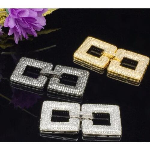 Jewelry Making Supplies Luxury Zirconia Copper DIY Rows Pearl Bracelets Necklaces Clasp Jewellery Spacers accessories findings