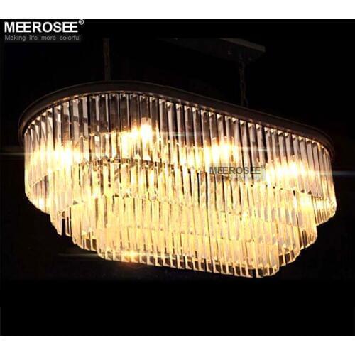 Rectangle Crystal Chandeliers Lustres Hanging Lighting for Restaurant Dining room Hotel Luminaires Crystal Lamp Drop Lamparas