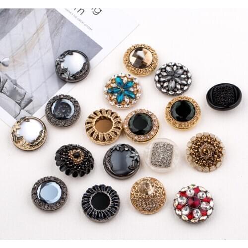1pcs/lot 38mm Metal Golden big Buttons For Coat Clothing Suit Fastener Plating accessories DIY sewing button on a fur coat