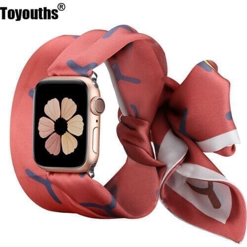 Toyouths Scarf Strap for iwatch Band 38/40/42/44mm Women Fashion Scarf Replacement Strap for Apple Watch SE Series 6 5 4 3 2 1