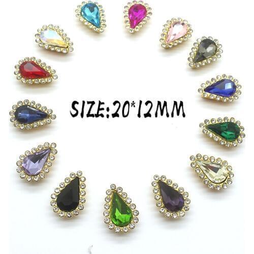 Special wholesale! 20pcs/set water drop apparel accessories jewelry parts shiny crystal glass wedding invitation apparel artwork