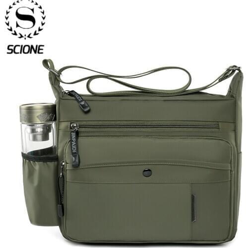 Scione Multi-Packet Men shoulder bag Oxford Waterproof Business Travel Crossbody Bags 0ffice Workers Light Package