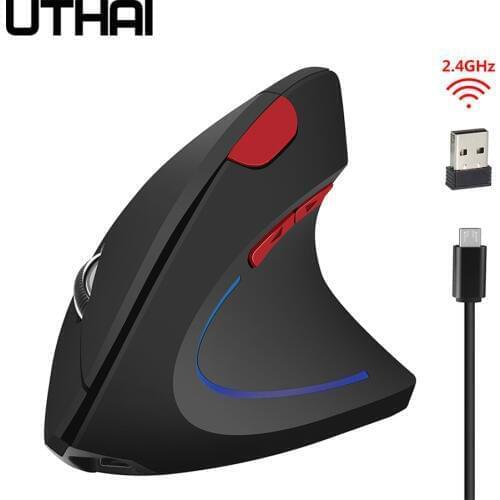 UTHAI DB38 New vertical wireless mouse 2.4GHz ergonomic mouse design 2400DPI can prevent mouse hand gaming mouse